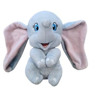 😀 Disney‎ Dumbo Plush Blue Elephant Stuffed Animal Ty Beanies Baby 2004